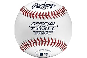 Official T-Balls by Rawlings, for Indoor/Outdoor Use, TVB, Sponge Rubber Core, 12-Count, Youth/6u