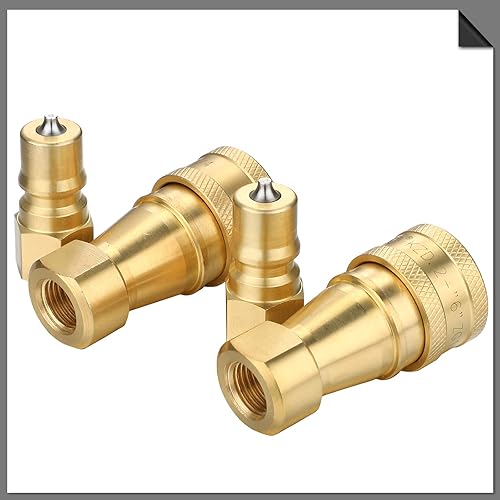 Miniatura 7 de Vinsot 2 juegos de válvulas de acoplador de desconexión rápida de 14 pulgadas para soporte de varilla de limpieza de alfombras (4)