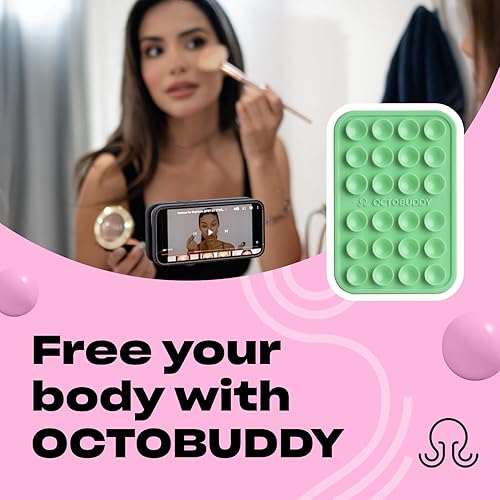 Miniatura 3 de OCTOBUDDY Classic Soporte adhesivo de silicona con succión fuerte para funda de teléfono, manos libres, para selfies y videos, para iPhone y