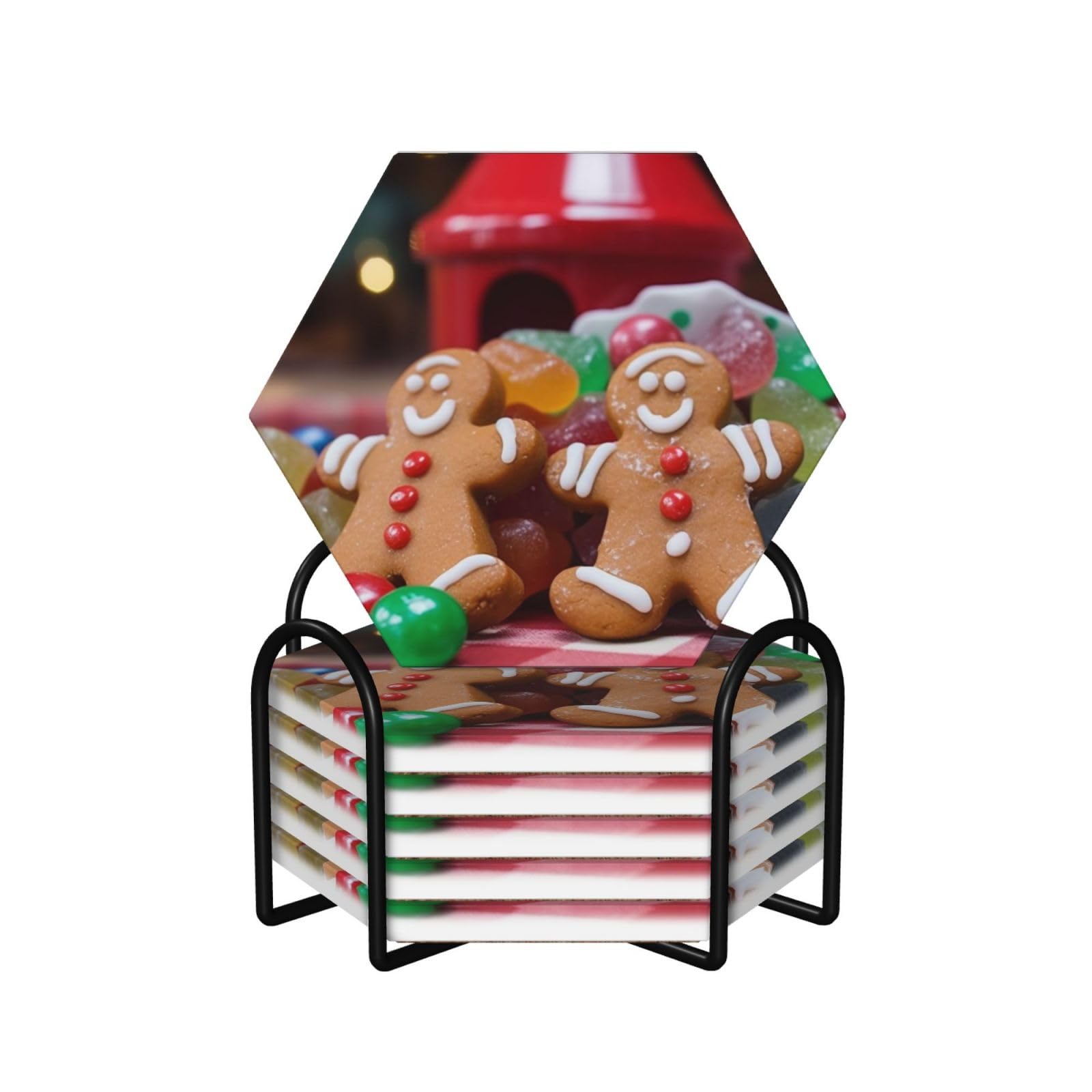 Dessous de verre pain d'épices lot de 6, idée cadeau de Noël originale