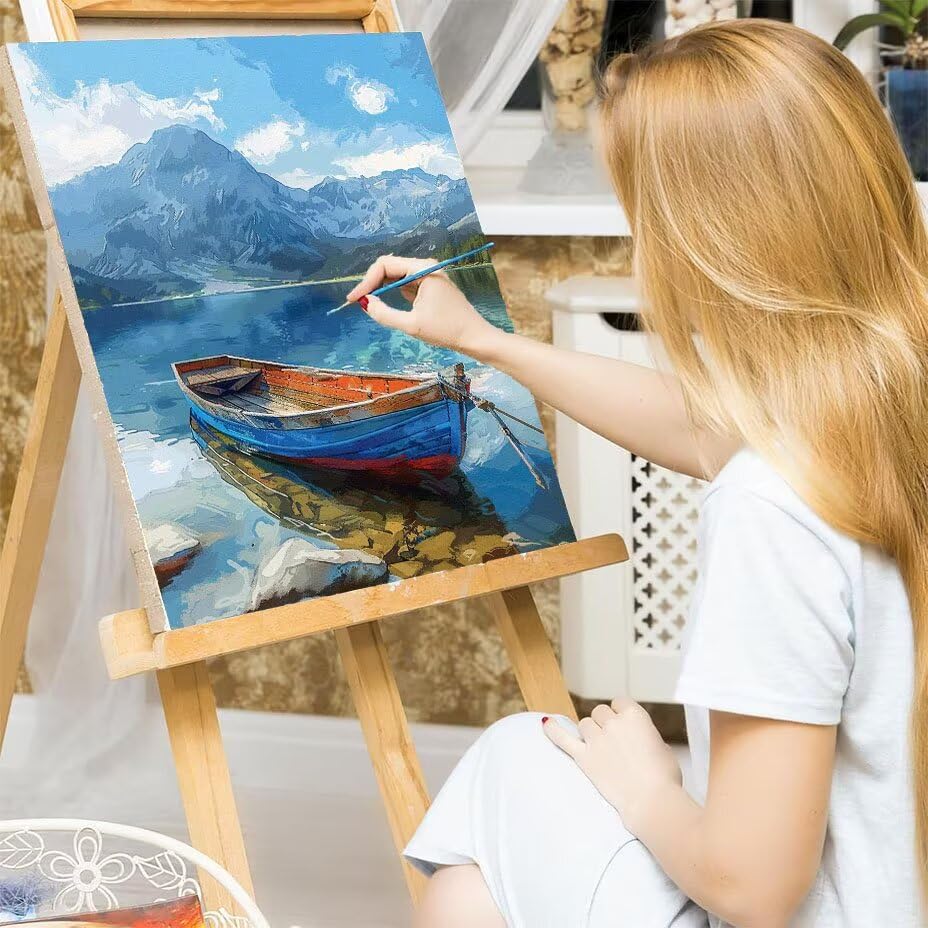 DIY Paint by Numbers Kits montaña 100x130cm con pigmento acrílico sin marco 7