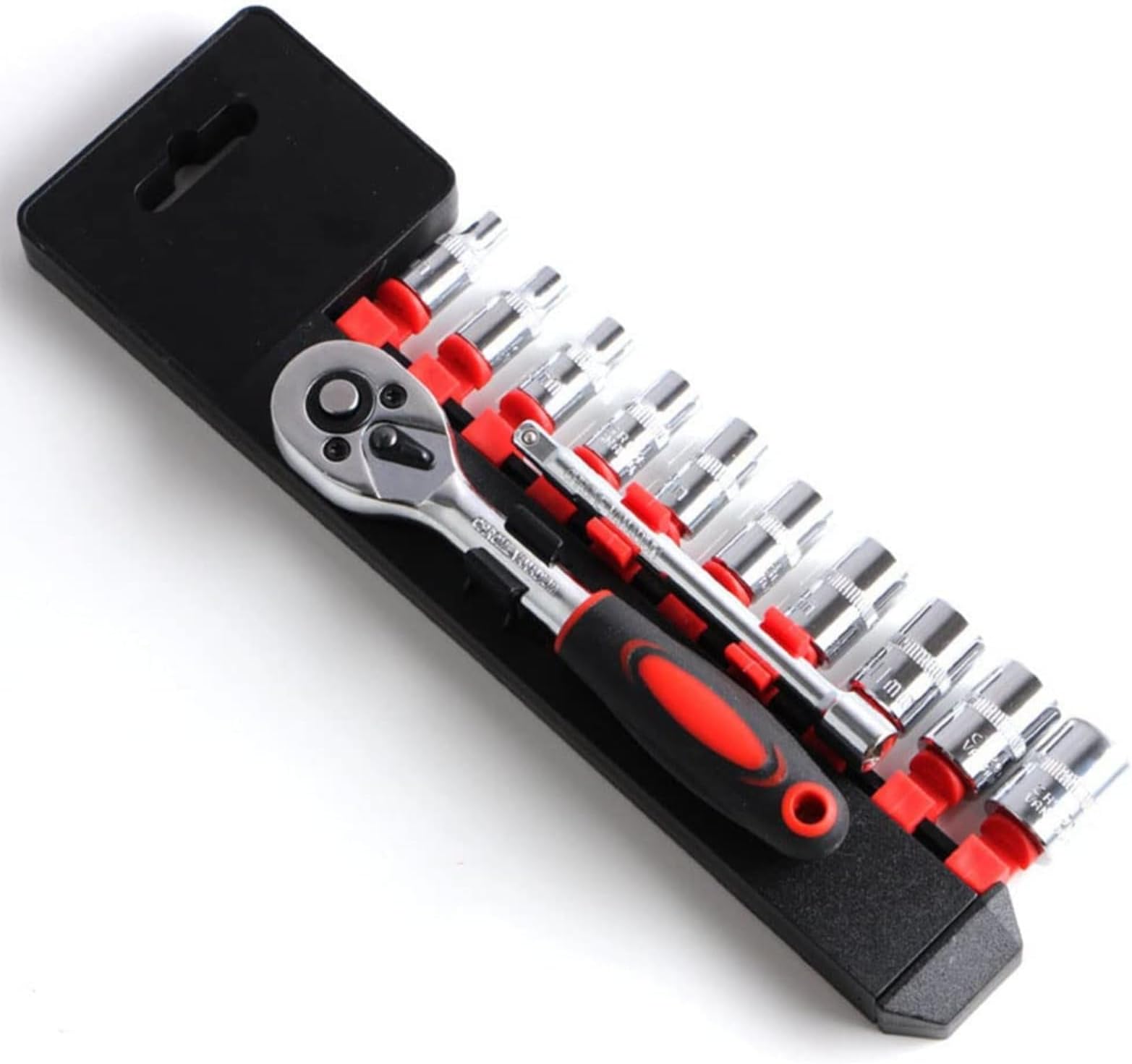 1/4" Ratchet Socket Wrench Set, Mechanic Tool Kit and Sockets Set, 4-13mm Socket Quick Release Ratchet Handles and Extensions, Suitable for Auto Repairing & Household (12 Pcs)