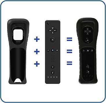ECSiNG 2Pcs Controller Silicone Protective Case Cover Compatible with Nintendo Wii Remote Controller With Motion Plus, Black & White