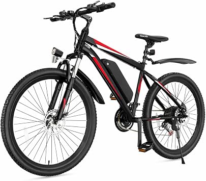 ANCHEER 26" Electric Mountain Bike for Adults, 500W Ebike Cruise Control Electric Commuter Ebike, 21 Speed Electric Bike for Adult Removable 48V 7.8Ah Battery Electric Bicycle