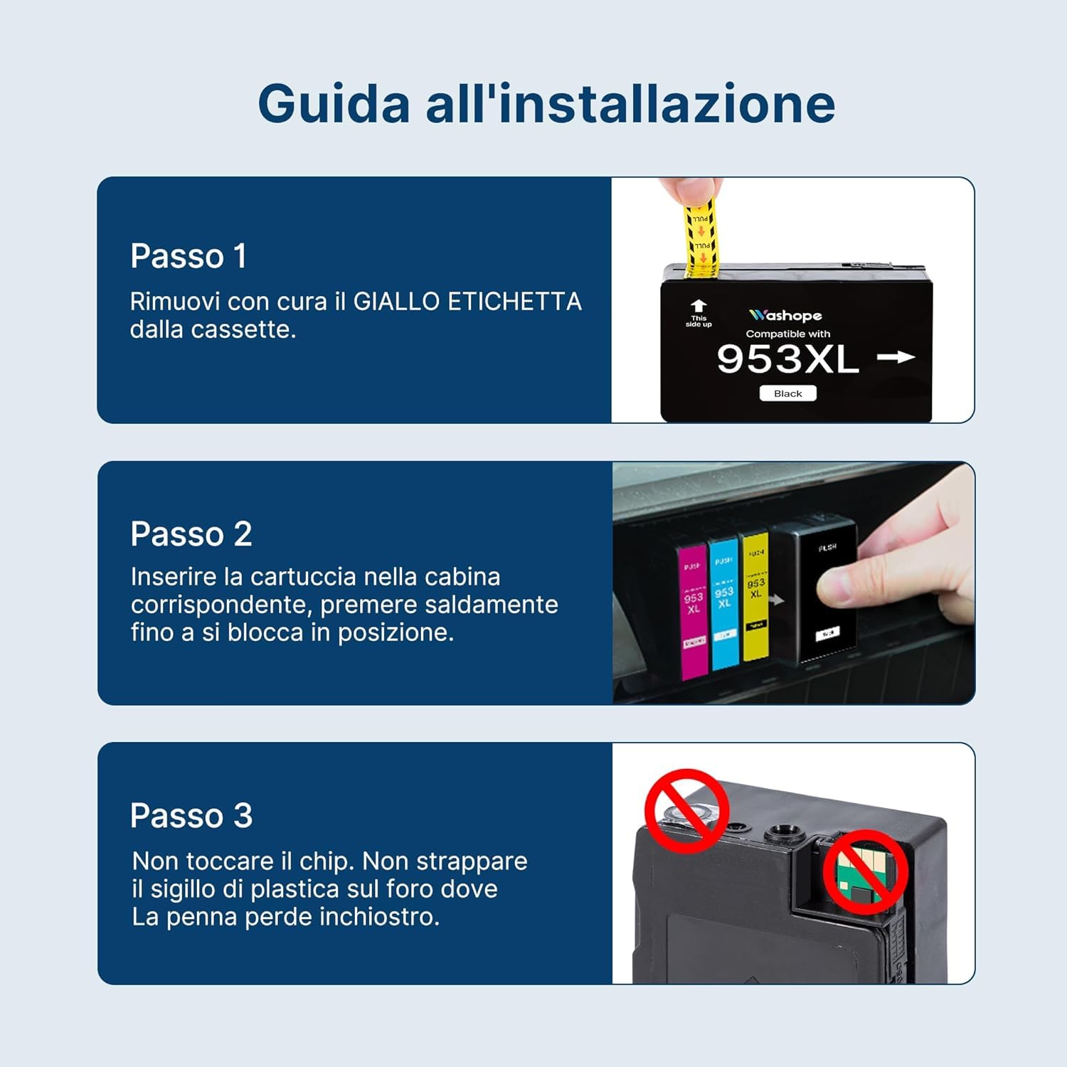 953 XL Multipack Cartucce per HP 953 953XL Compatibili per HP Officejet Pro 7740 7720 8715 8210 8710 8720 8730 8725 8740 7730 7700 (Nero Ciano Giallo Magenta)