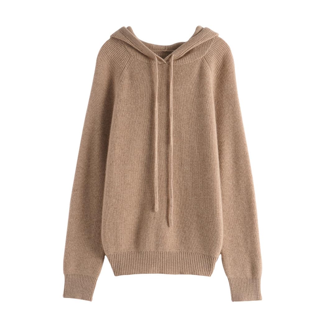 Damskie kaszmirowe bluzy z kapturem, sweter z dzianiny, solidny, ciepły, wełniany sweter