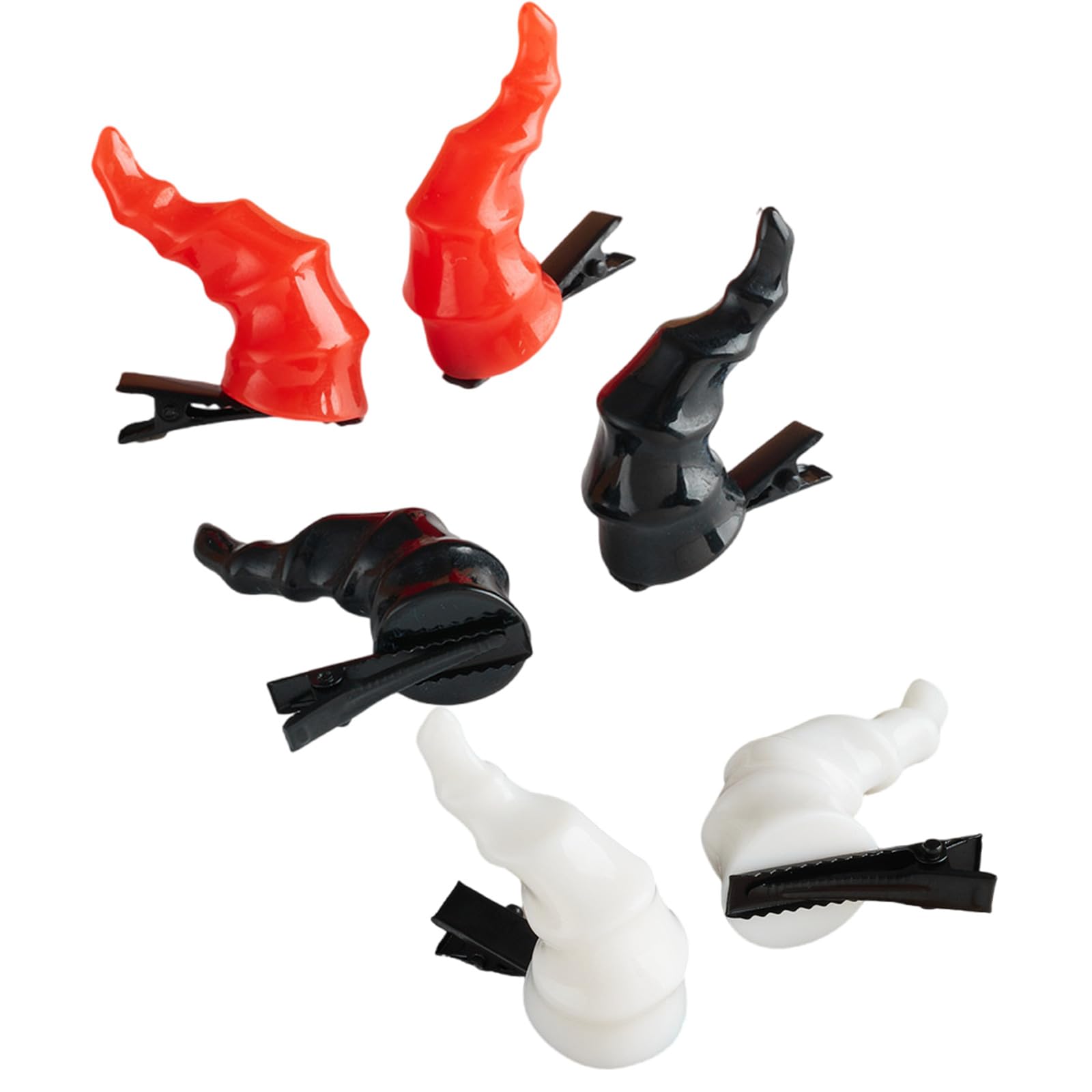 MICFENY 3 Pairs Devil Horn Barrettes For Cosplay Event Anime Costume Dressingup Accessories Nonslip Hair Clip for Roleplay Game