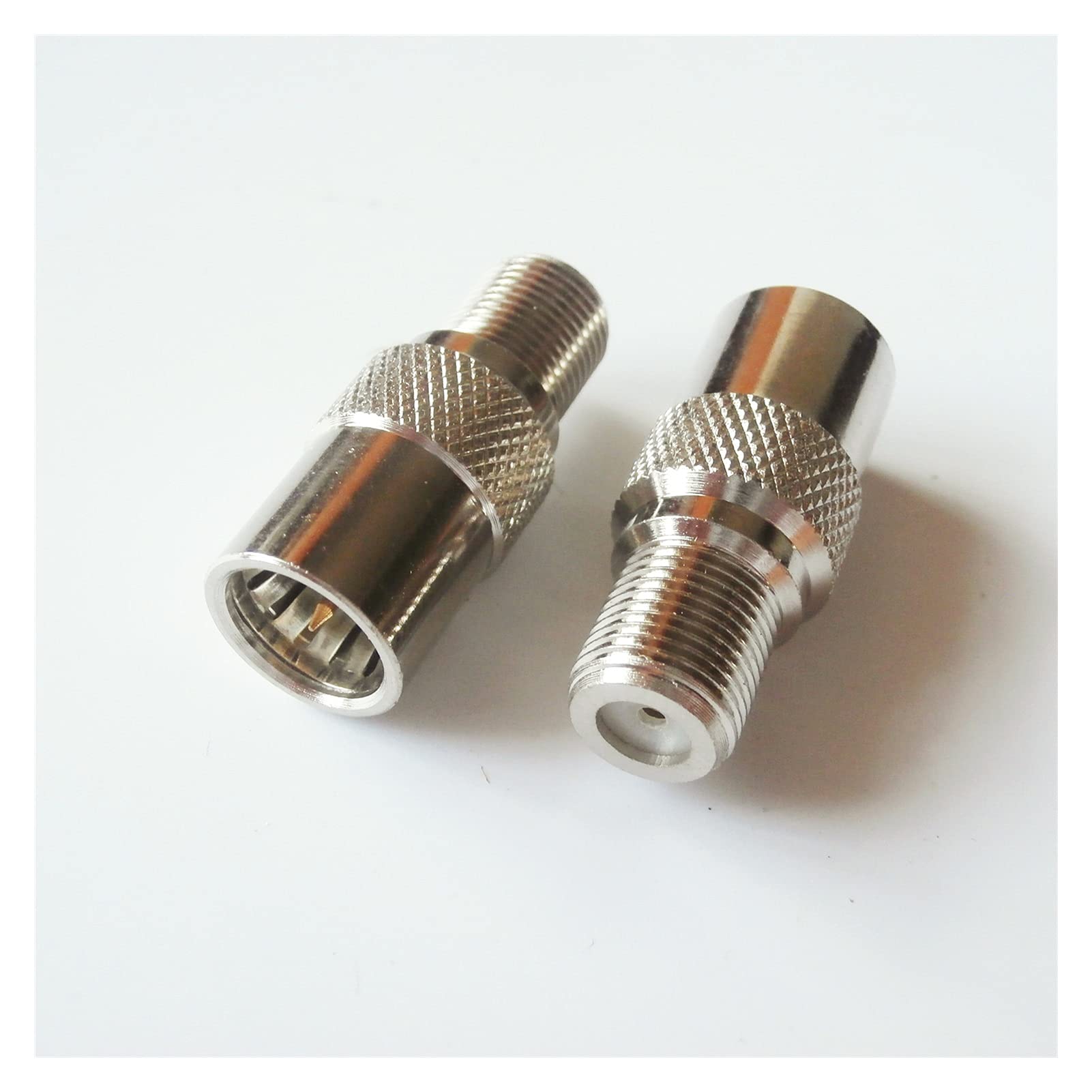 1 pieza F macho con metralla a F hembra, conector coaxial de video RF de conexión rápida y directa compatible con antena de sintonizador de TV (tamaño: 10-19 piezas)