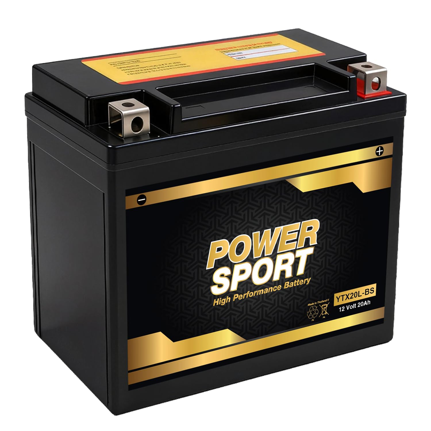 ExpertPower YTX20L-BS 12V 20Ah SLA AGM Motorcycle Battery, 12 Volt Battery, 330 CCA, Sealed Lead Acid, Replaces EBX20L-BS, ETX20L, PTX20L-BS, GTX20L-BS, Maintenance-Free, 12-Month Coverage