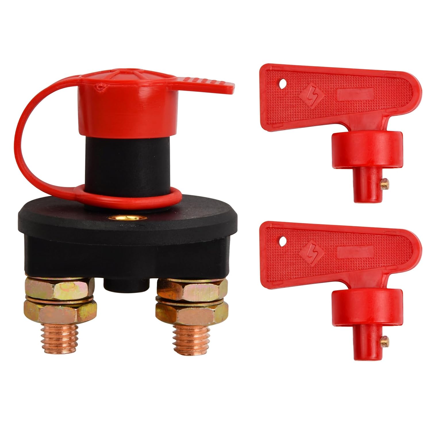 Battery Isolator Switch 12V, suchkawe Battery Cut Off Switch with 2 Keys Emergency Power Kill