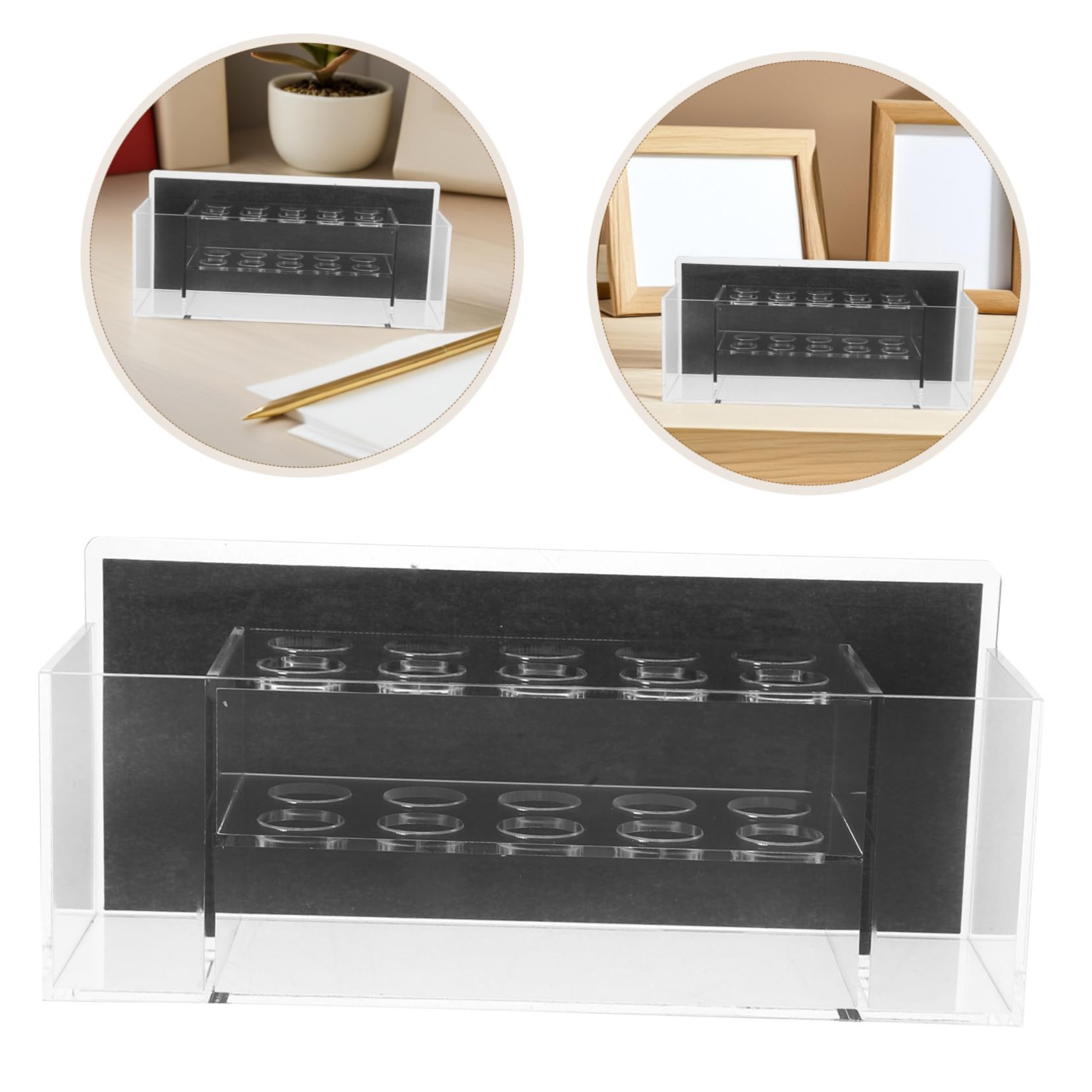 Portapenne Magnetico in Acrilico per Lavagna Supporto da Parete per Gessetti e Penne Organizer Multifunzione per Ufficio e Scuola