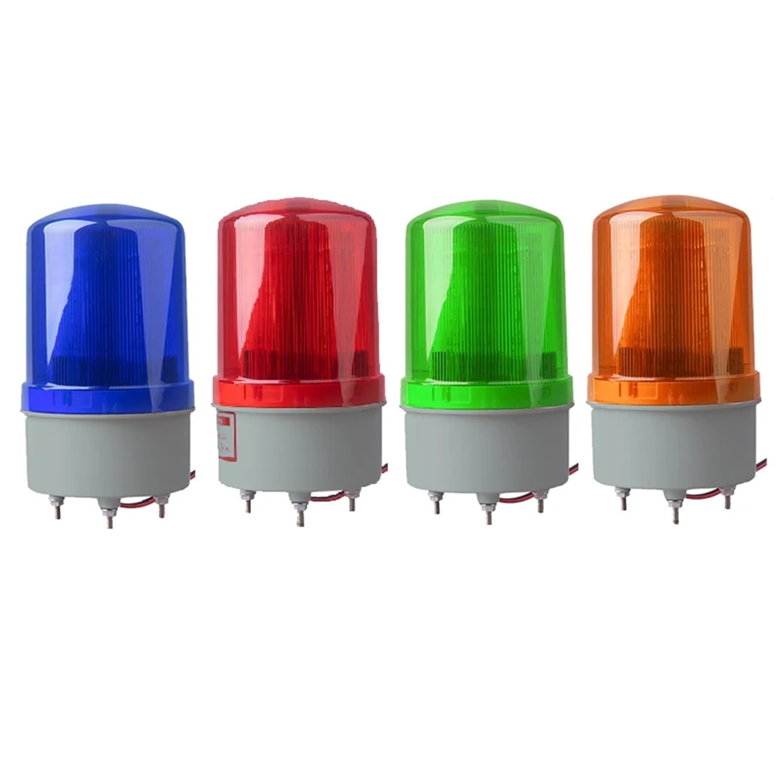 Luz de alarma con cuatro colores, sonido, visual, antipolvo y impermeable, zumbador superior a 100 db, señal intermitente giratoria LTE-1101J para exteriores (azul 220 V, mute)