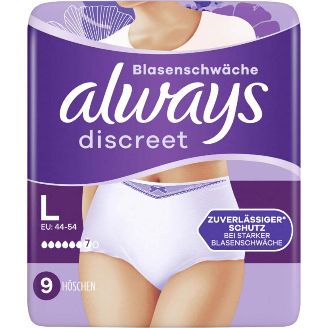 Discreet Inkontinenz Höschen Gr. L Pads Damenbinden 9 STÜCK x 5 Packungen