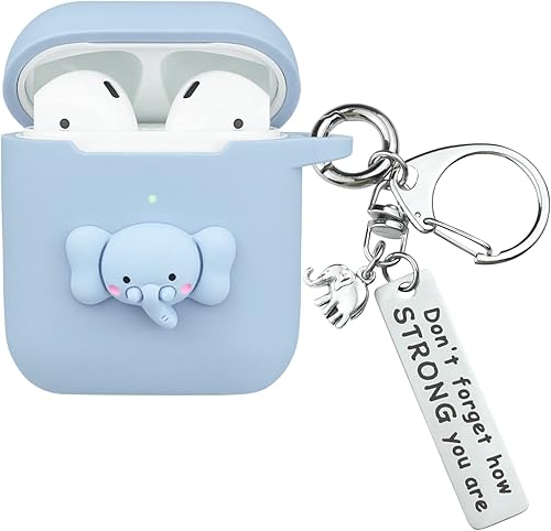 Miniatura 9 de Wonhibo Linda funda para Airpod de gato, funda de silicona Kawaii para Apple Airpods de 1 y 2 generación con llavero