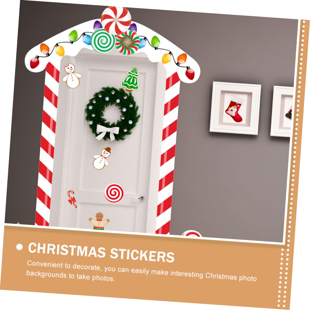 HOMSFOU 5sets Adesivi Natalizi Per Porta Decorazioni Festive Per Interni Ed Esterni Facile Applicazione e Adatto Tutti Tipi Di Porte Crea Un Atmosfera Magica Per Feste Di Natale