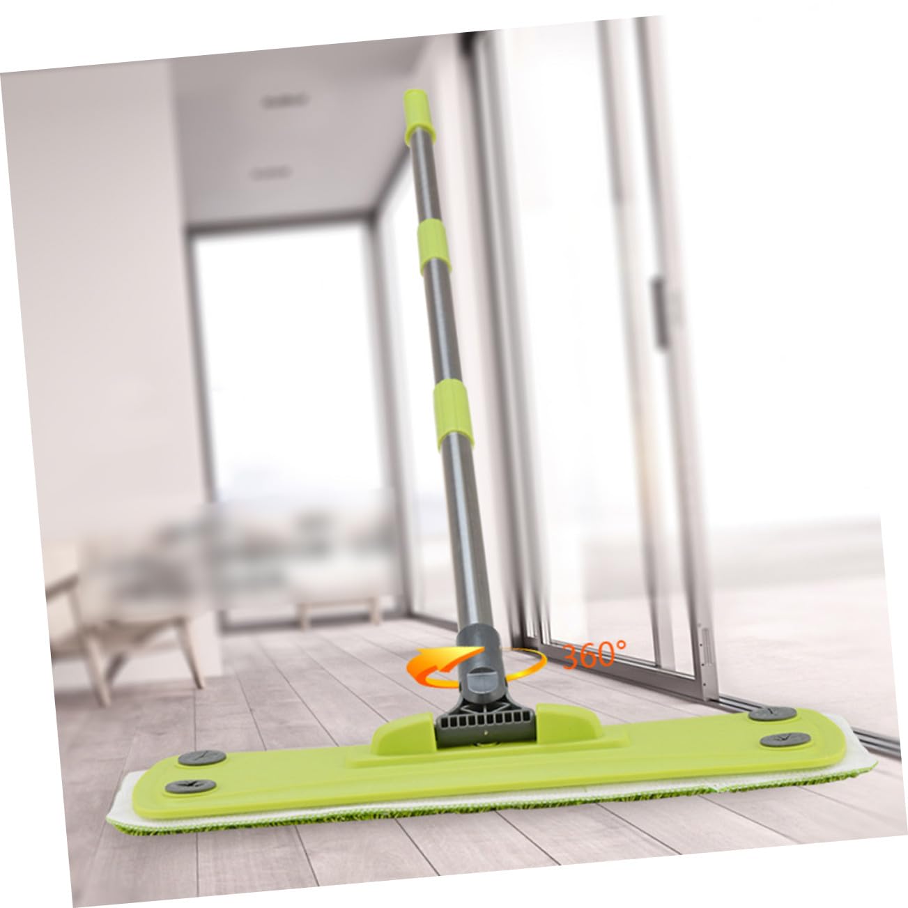 Ipetboom 360 Gradi Mop Rotante in Microfibra per Pulizia di Pavimenti in Legno per Uso Bagnato o Asciutto con Panni Riutilizzabili