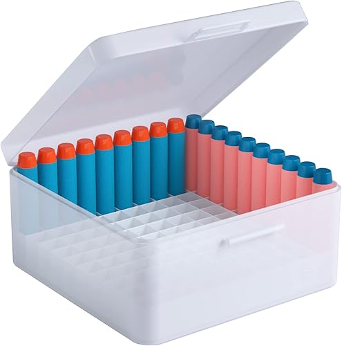 lififun Caja de almacenamiento de dardos con 20 dardos y 2 ranuras de rejilla para dardos Nerf N-Strike Elite y Elite 2.0
