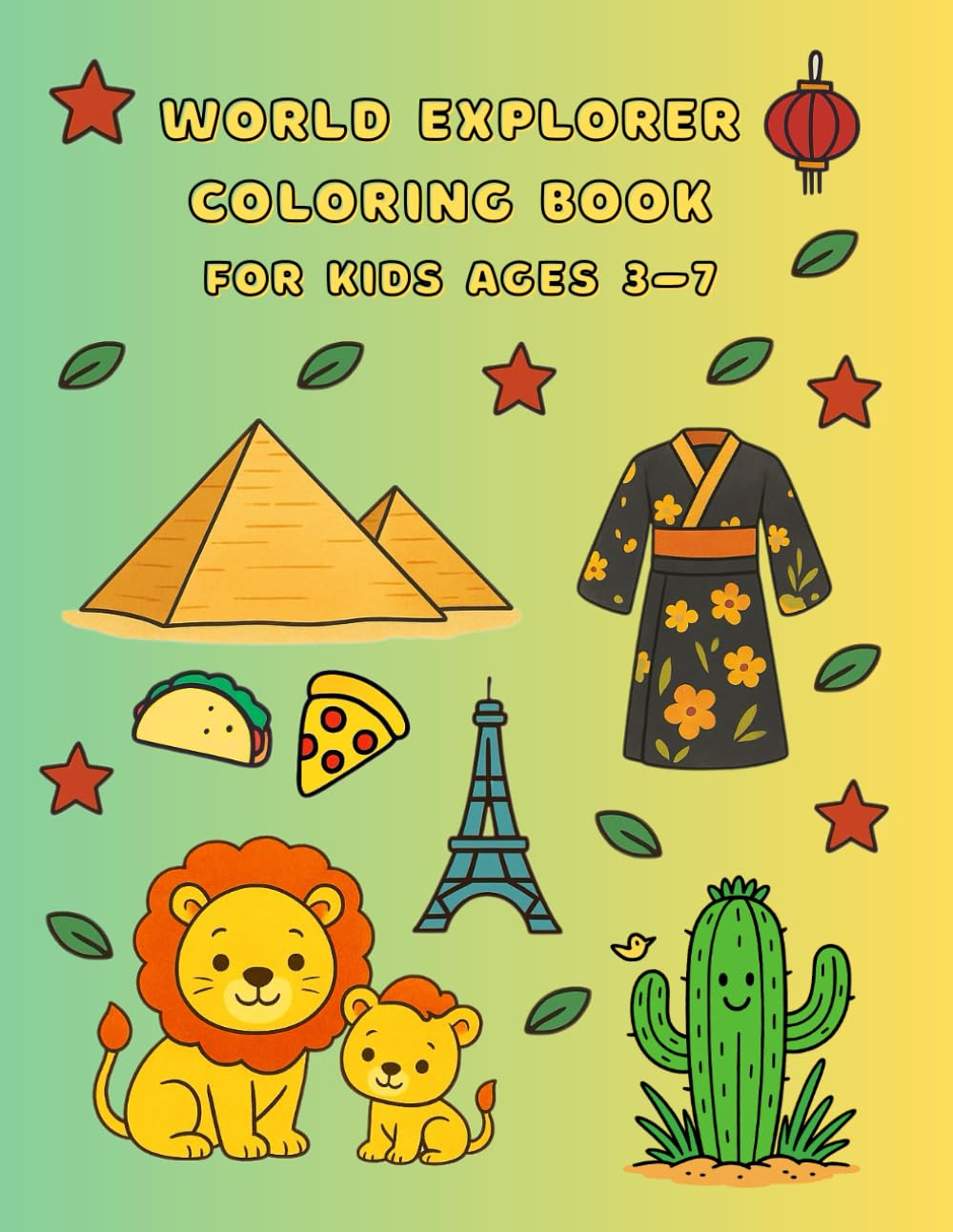 World Explorer Coloring Book for Kids Ages 3–7. Explore 10 Countries Around the World – Fun & Educational Coloring Adventure: Japan, India, Mexico, ... China, Brazil, Kenya, Greece & Australia