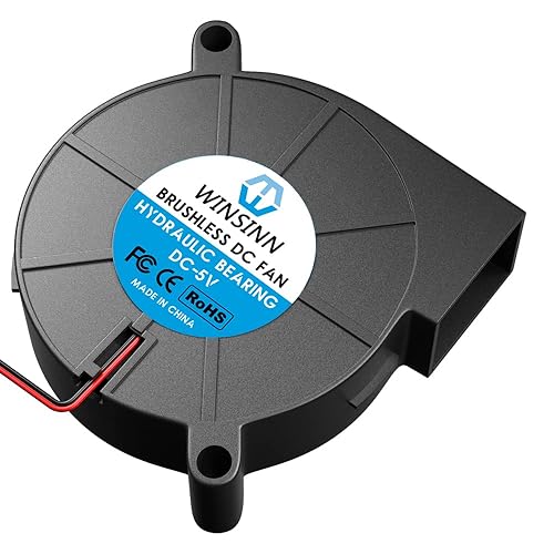 Miniatura 4 de WINSINN Ventilador de ventilador USB de 1.969 in 5015 de 5 V, 1.969 in, micro mini USB de 5 voltios, ventilador de turbina turbina turbo hidráulico,