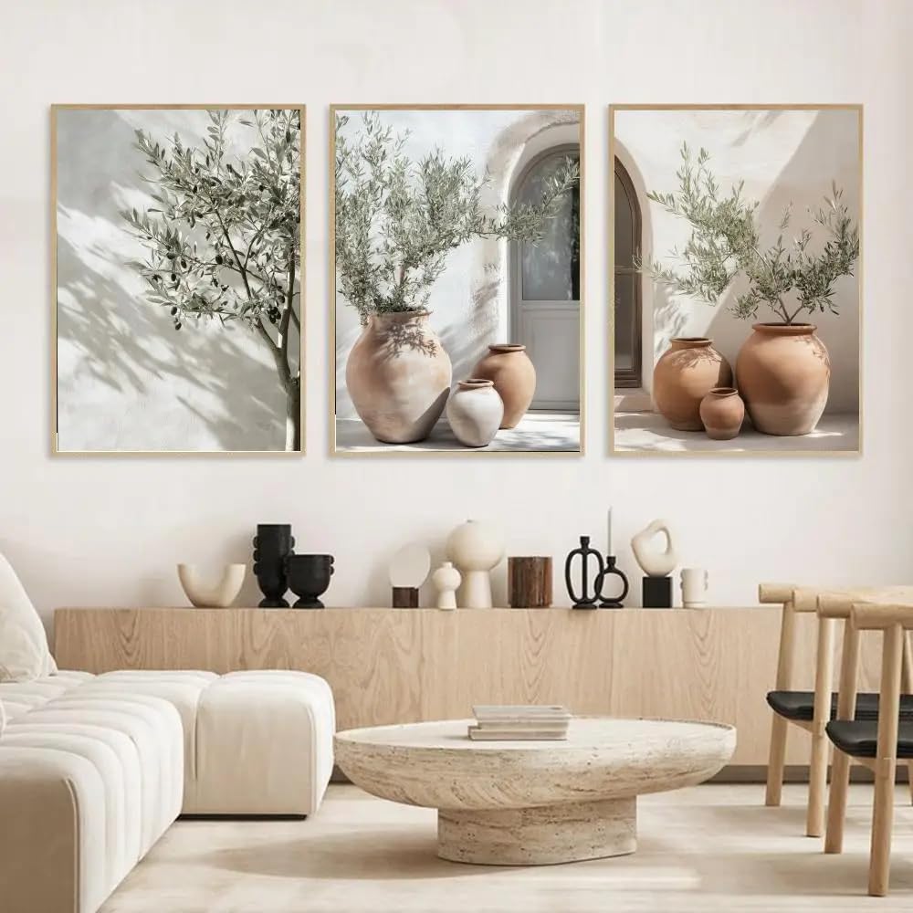 Dittelle Minimalist Nature Botanical Olive Tree Poster for Modern Home Decor Living Room Dormitory Wall Art Canvas Prints(60x80cm/3PCS Frameless)