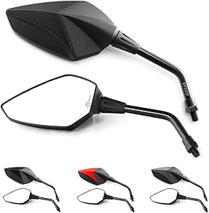 Specchietti Retrovisori Moto Universali Omologati - Design Sportivo Nero - Foto 9