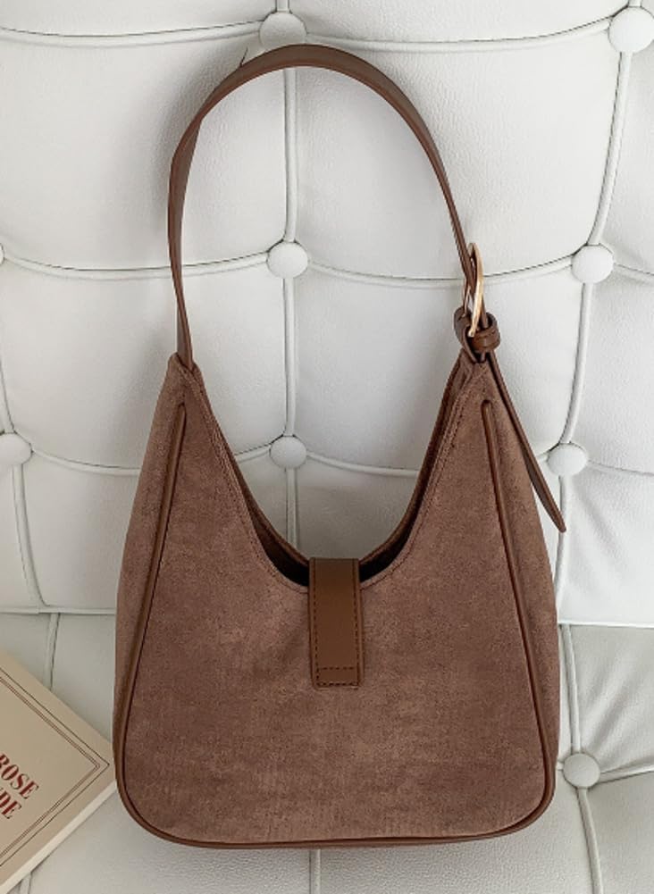 Slouchy Suede Saddle Hobo Bags Women Cute Underarm Shoulder Bag Crescent Crossbody Purses Travel Satchels Tote Handbag 2025