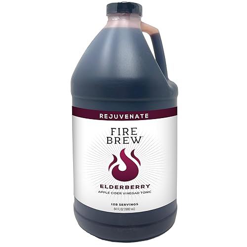 Fire Brew Restore - Tónico de bienestar de vinagre de sidra de manzana de saúco  128 inyecciones concentradas de ingredientes orgánicos más
