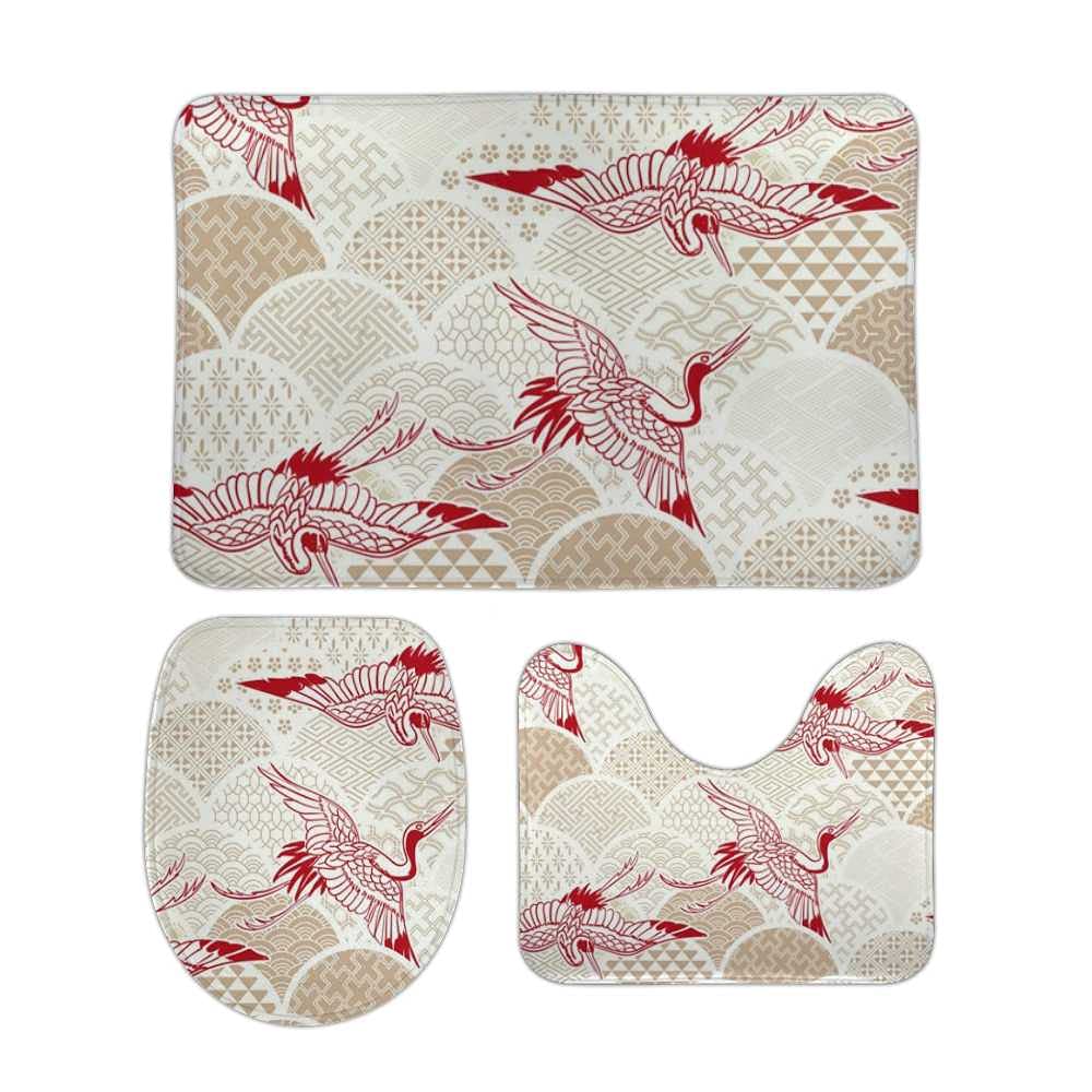 Tapis de salle de bain en polaire premium style traditionnel