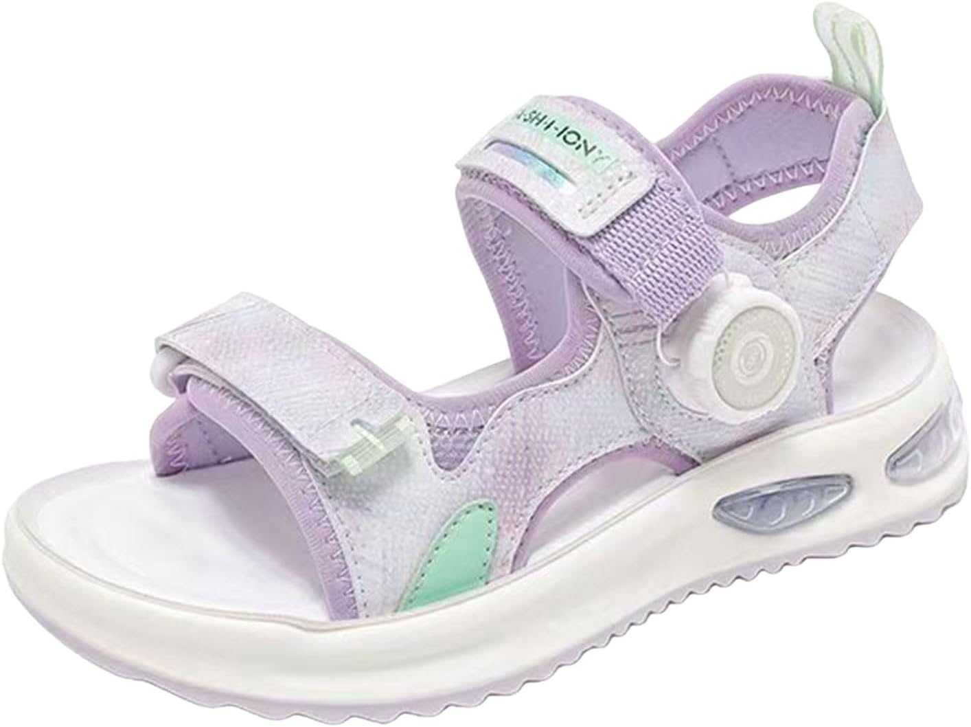 IWIHMIV Girls Open Toe Sports Sandals Summer Water Shoes Comfortable Lightweight Non Slip Beach Sandals for Kids