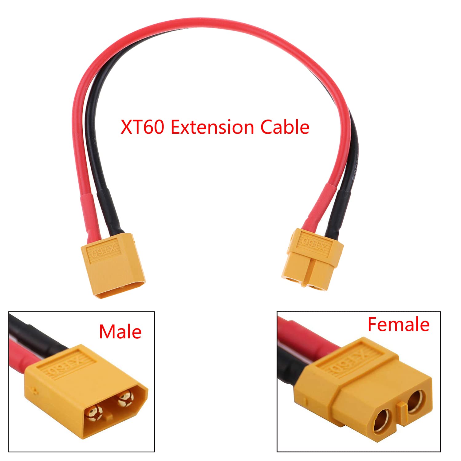 XT60 Verlängerungskabel 30cm - Für RC Modellbau Und LiPo Akkus