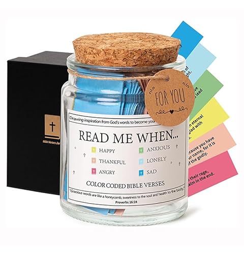 Bible Verse Jar, Scripture Prayer Cards For Daily Encouragement, Inspirational Prayer & Reflection, Christian Gifts For Women and Men, Gift for Catholic Women, Birthday Gifts for Mom, Christmas Gift