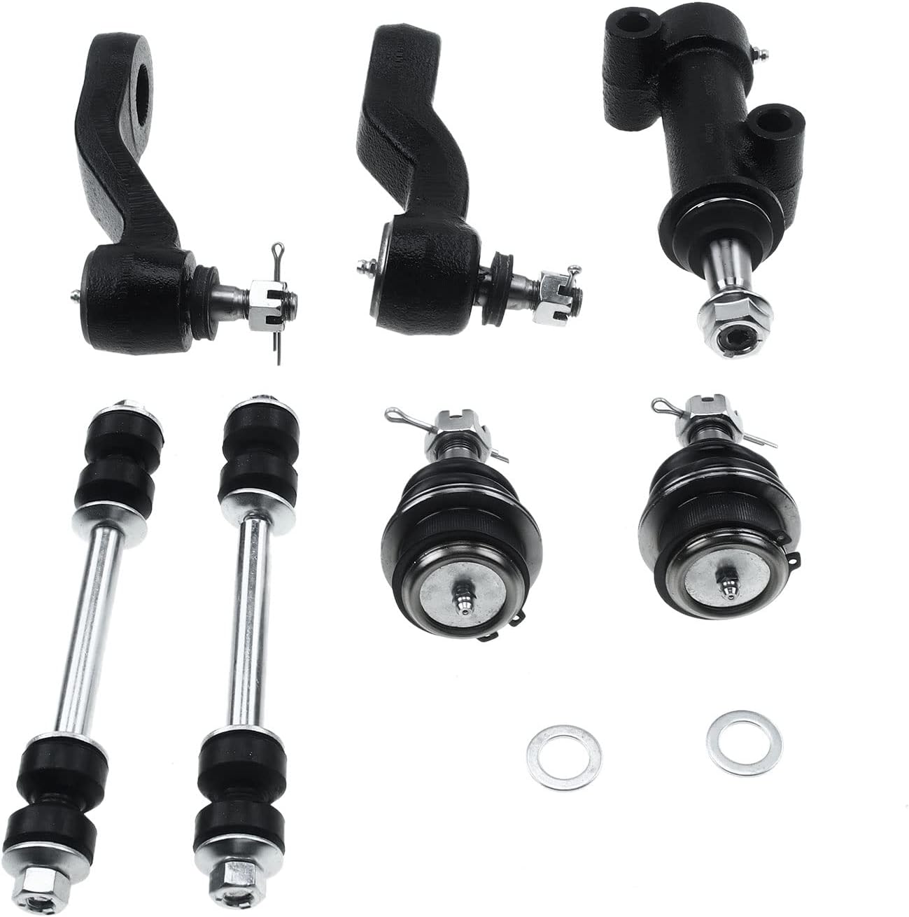 A-Premium Set of 7, Front Sway Bar Link, Lower Ball Joint, Idler Arm & Bracket, Pitman Arm, Compatible with Chevrolet Express 2500 2003-2005, GMC Savana 2500 2003-2005