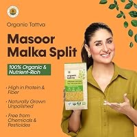 Vista 3 de Organic Tattva Lentejas rojas divididas Masoor Malka enteras, 17.64 oz con certificación USDA