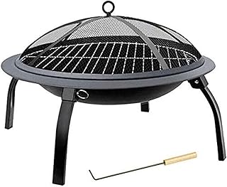 Fire Pits Outdoor Wood Burning Fire Pits Outdoor, Bonfire Wood Burning Patio,BBQ Grill Fire, with Kit for Fire Pit for Picnic Bonfire, Camping with Cover BBQ Cooking for Outside Camping Backyar
