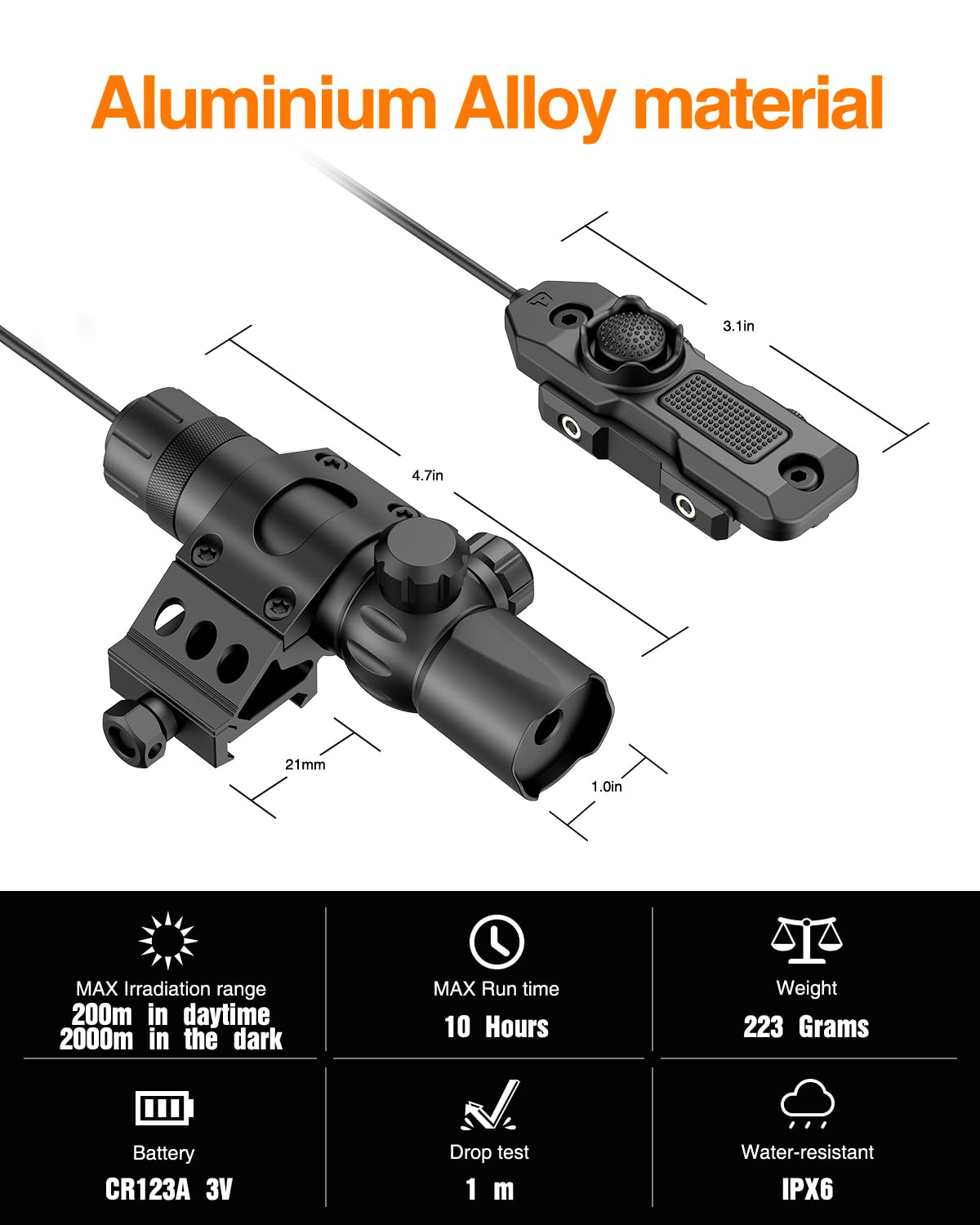 Darkfang viseur Laser Vert pour Faisceau Laser Tactique Picatinny