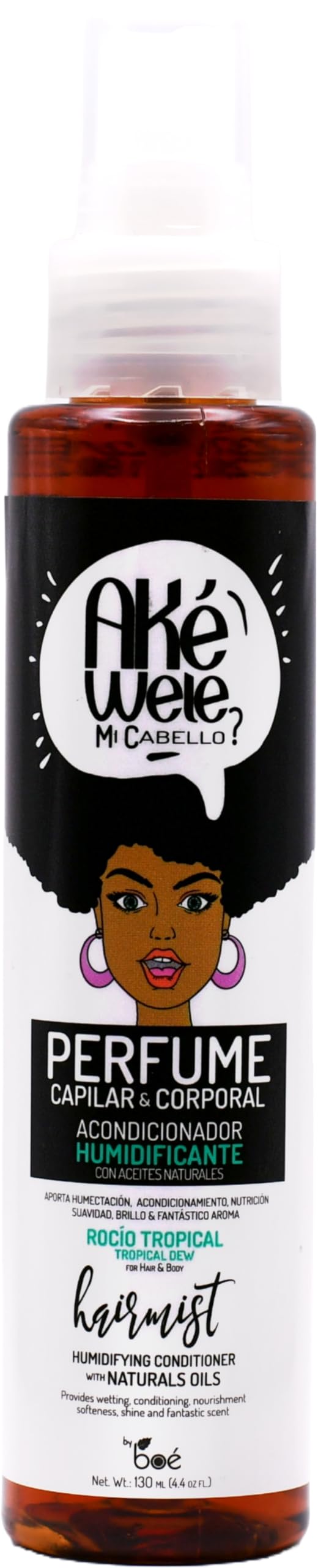 Ake Wele Hair & Body Perfume Mist – Tropical Dew Scent – 4.4 oz – Hydrating Frizz Control Spray with Natural Oils – Softness, Shine & Exotic Scent – Lightweight & Non-Greasy