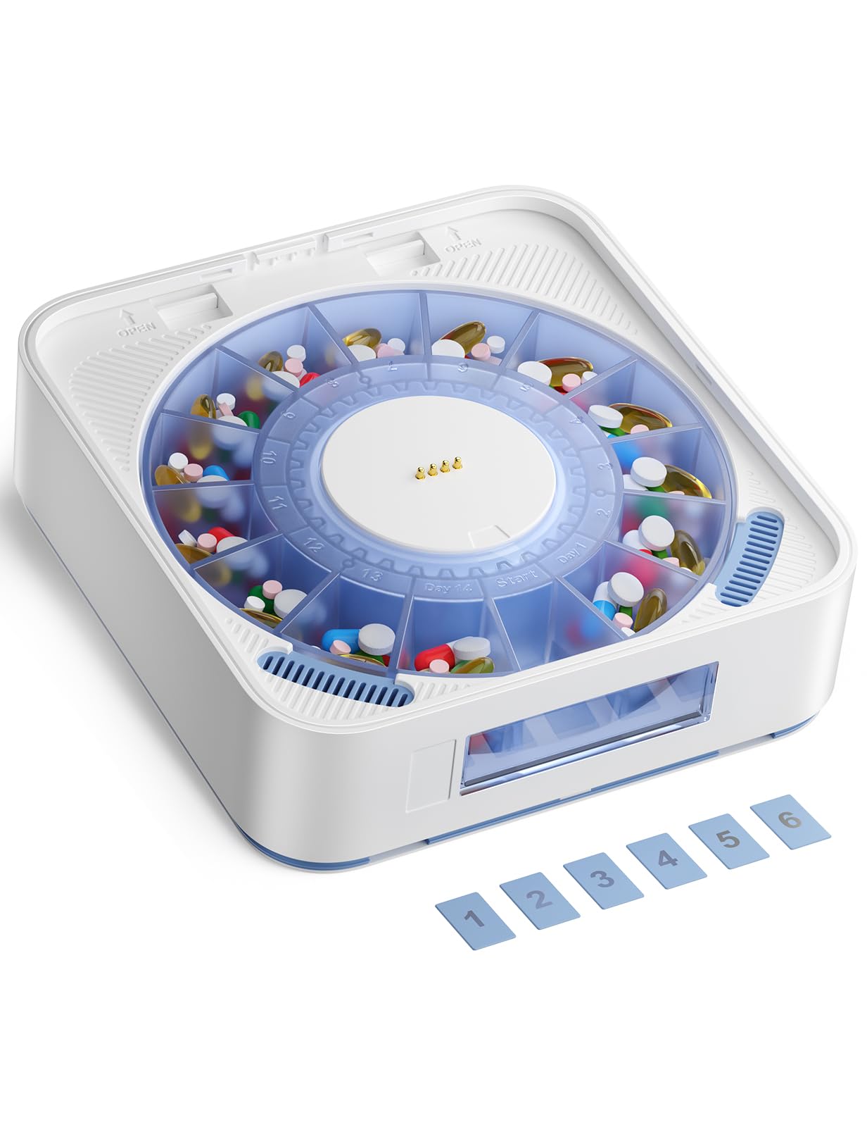 Photo 1 of Expandable Capacity Tray for Automatic Pill Dispenser, Add-On Storage Layer Compatible with ideerfit 2/3/4 Tray Models, Medication Organizer Extension for Seniors & Long-Term Use (White)