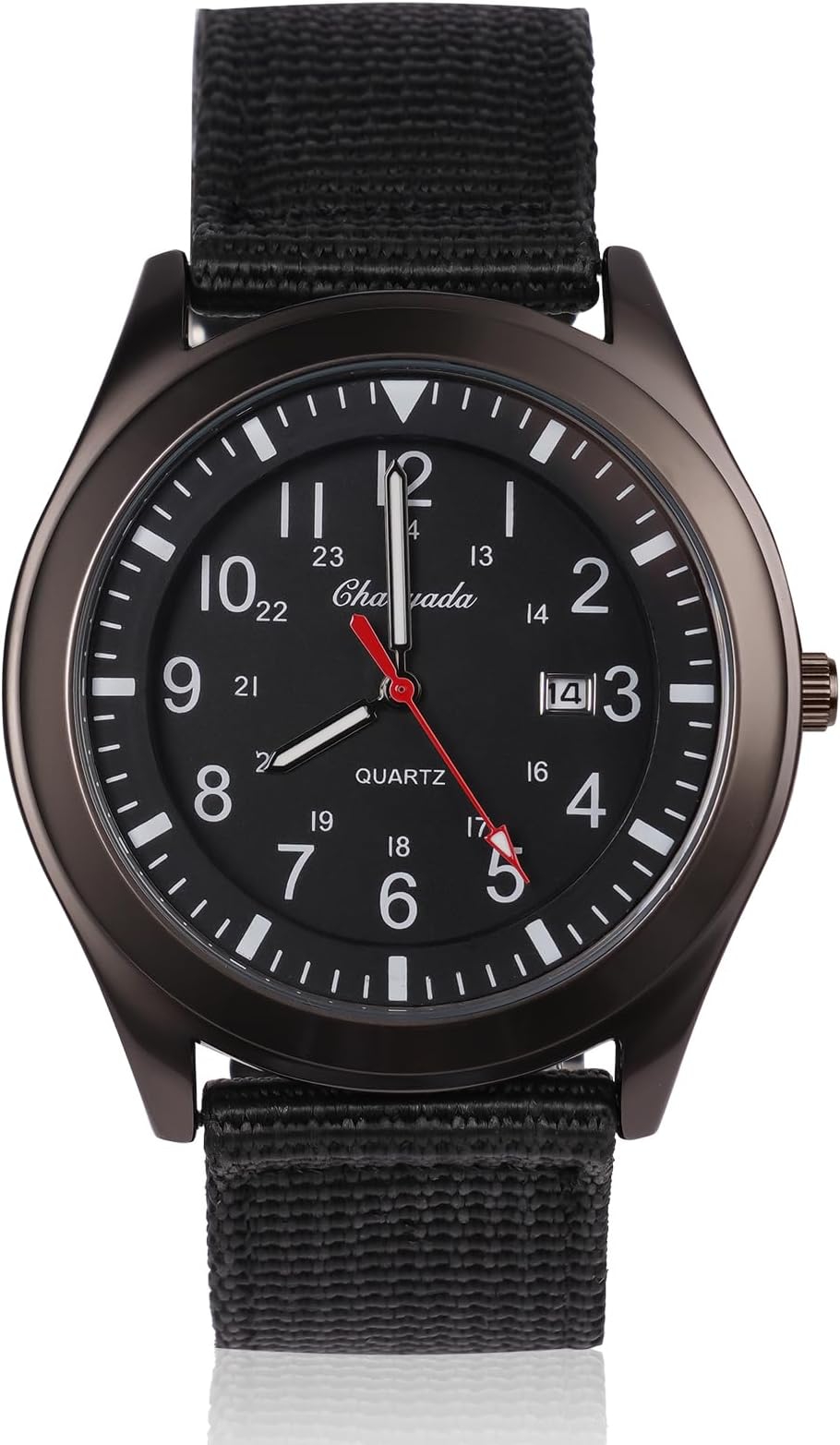 Vicloon Men's Analogue Quartz Military Watch - Glow in The Dark With Date Window and Nylon Strap - Army Tactical Sports Minimalist Design