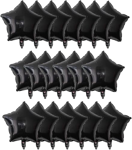 Globos negros en forma de estrella de 10 pulgadas globos de Mylar de papel de aluminio para cumpleaños boda compromiso baby shower revelación de