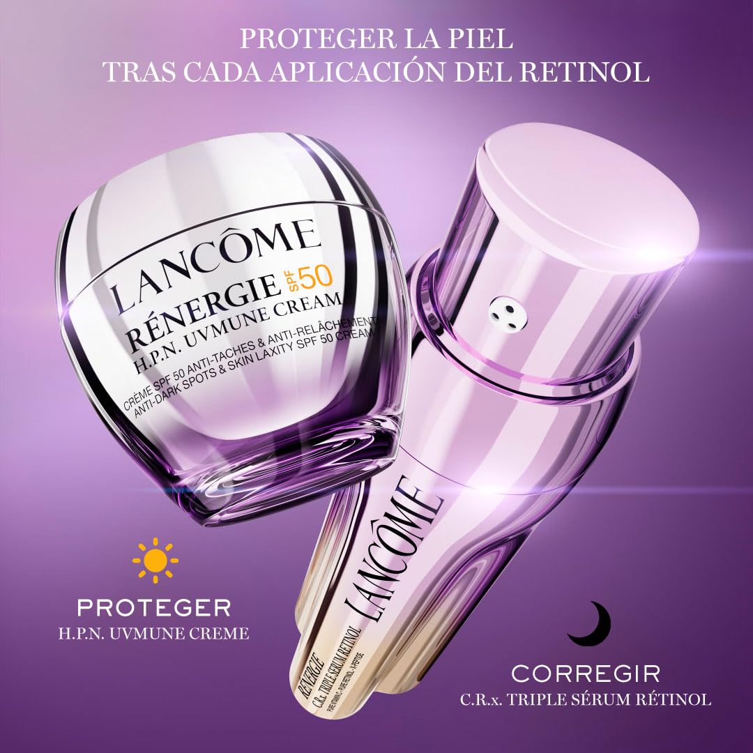 Lancôme - Rénergie Crema H.P.N. UVMUNE SPF 50 - Crema Antimanchas y Antiedad - Rostro, Cuello y Frente - Alta Sensorialidad - Tecnología Patentada - 50 ml