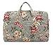 Canvaslove Grey Rose Pattern Waterproof Laptop Shoulder Messenger Bag Case With Rebound Bubble Protection for MacBook Pro 16 inch,LG Gram 16 inch and 15 inch-15.6 inch laptop