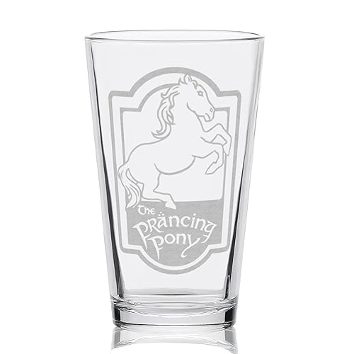THE PRANCING PONY Engraved Pint Glass  Inspired by Lord of the Rings and Middle Earth  Great LOTR Gift Idea!