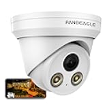 5MP Full Color PoE IP Camera, Compatible with Hik-Vision 5MP POE Security Turret Camera with F1.0 Large Aperture,Human/Vehicle Detection,2.8mm Lens,Built-in Mic,98ft Color Night Vision,IP67