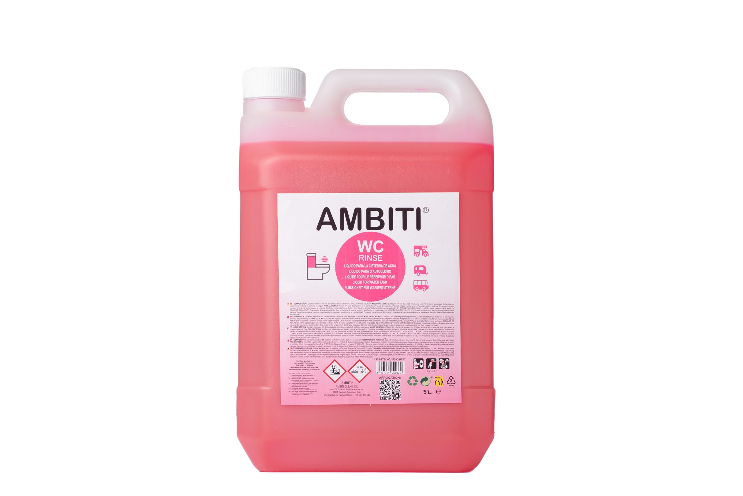 Ambiti | WC Rinse | Monodosis Hidrosolubles para Cisterna de Inodoros Portátiles y Cassettes |Desinfecta y Perfuma en Cada Descarga |Camper,Autocaravana,Caravana y Barco |Piña Colada |15 Ud — view 4