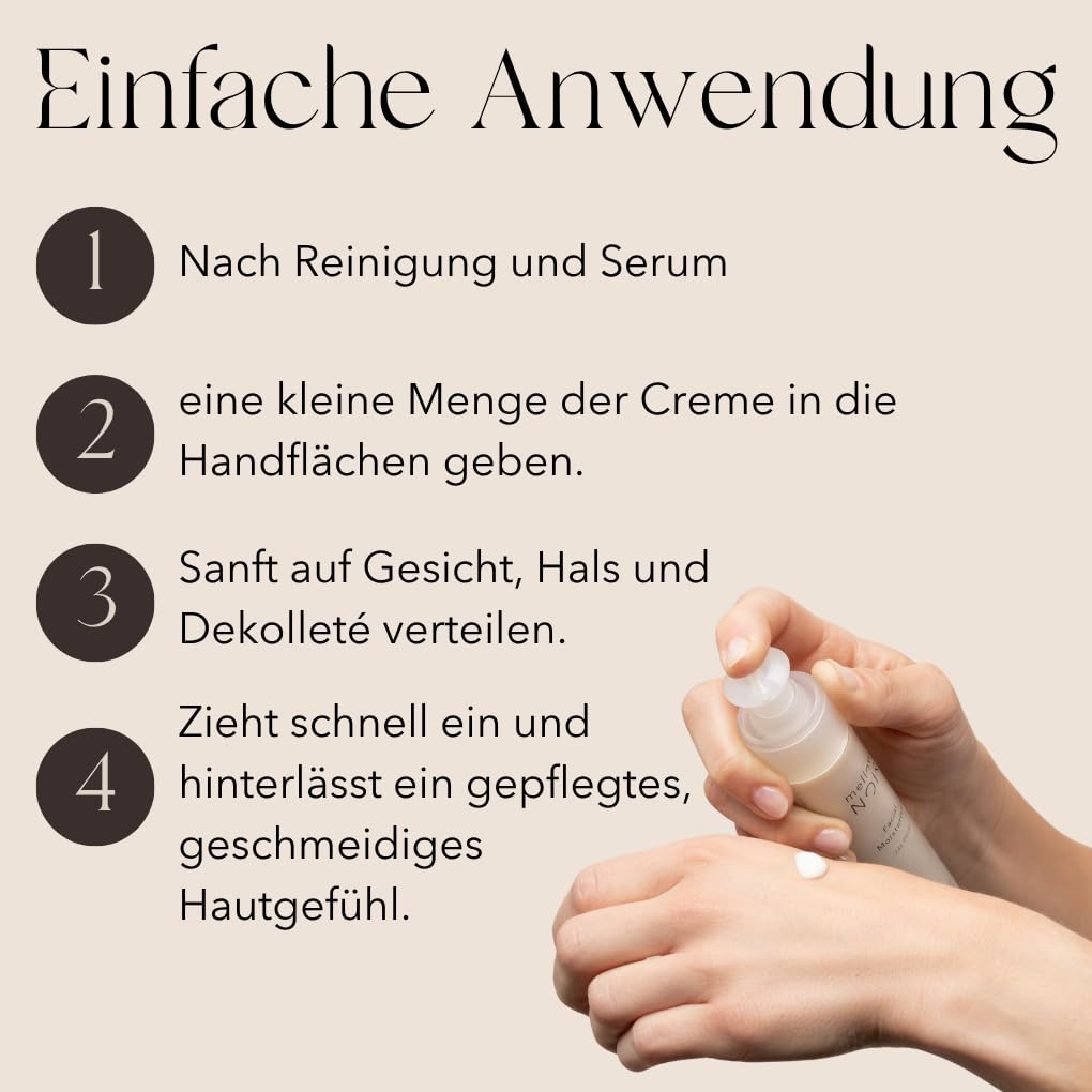 mellow NOIR Facial Moisturiser 50ml | 24h Feuchtigkeit | Feuchtigkeitscreme für das Gesicht | Gesichtscreme für Damen & Männer | Vegan | zertifizierte Naturkosmetik