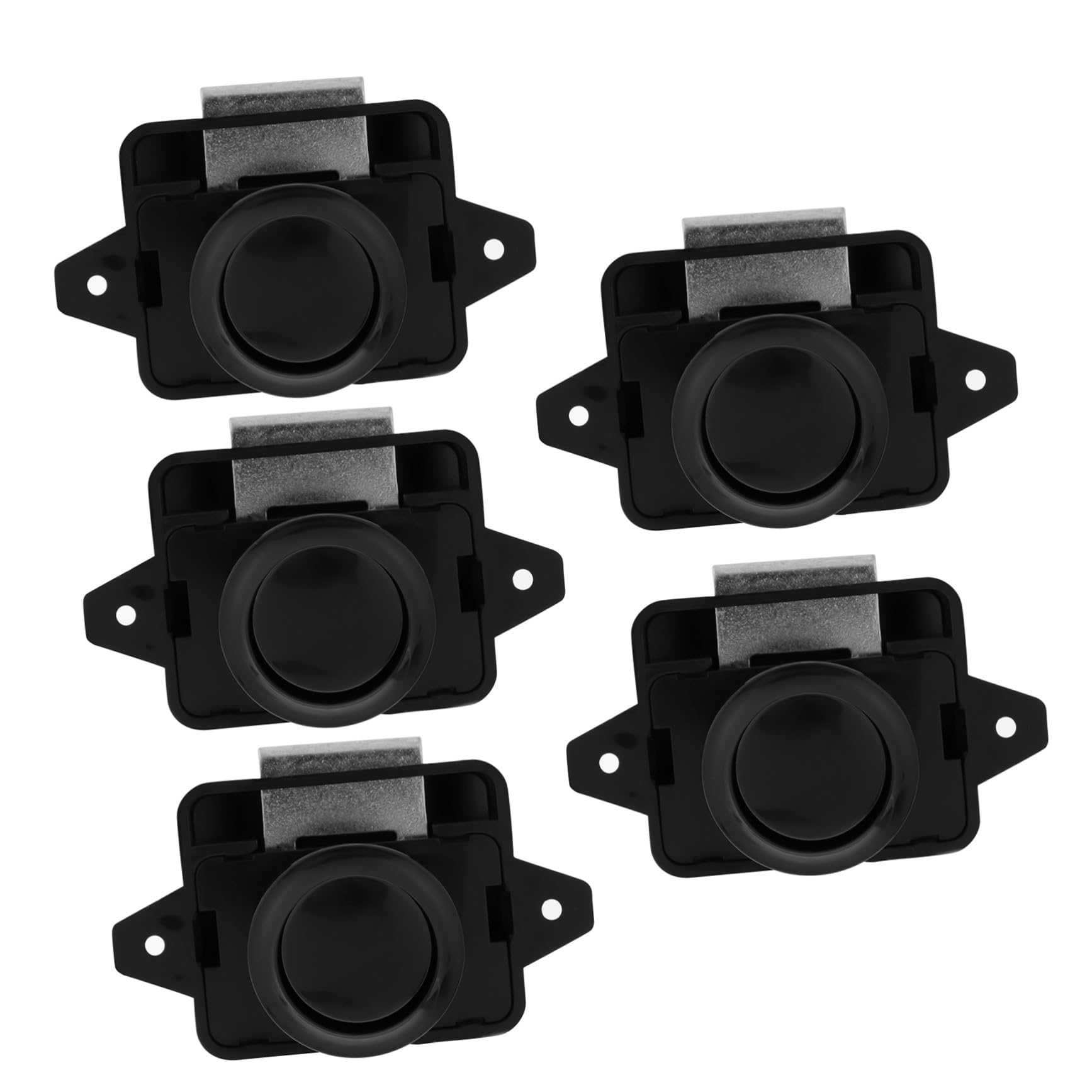 Cerradura de Botón para Autocaravana y Furgoneta, Negro, 5 Piezas