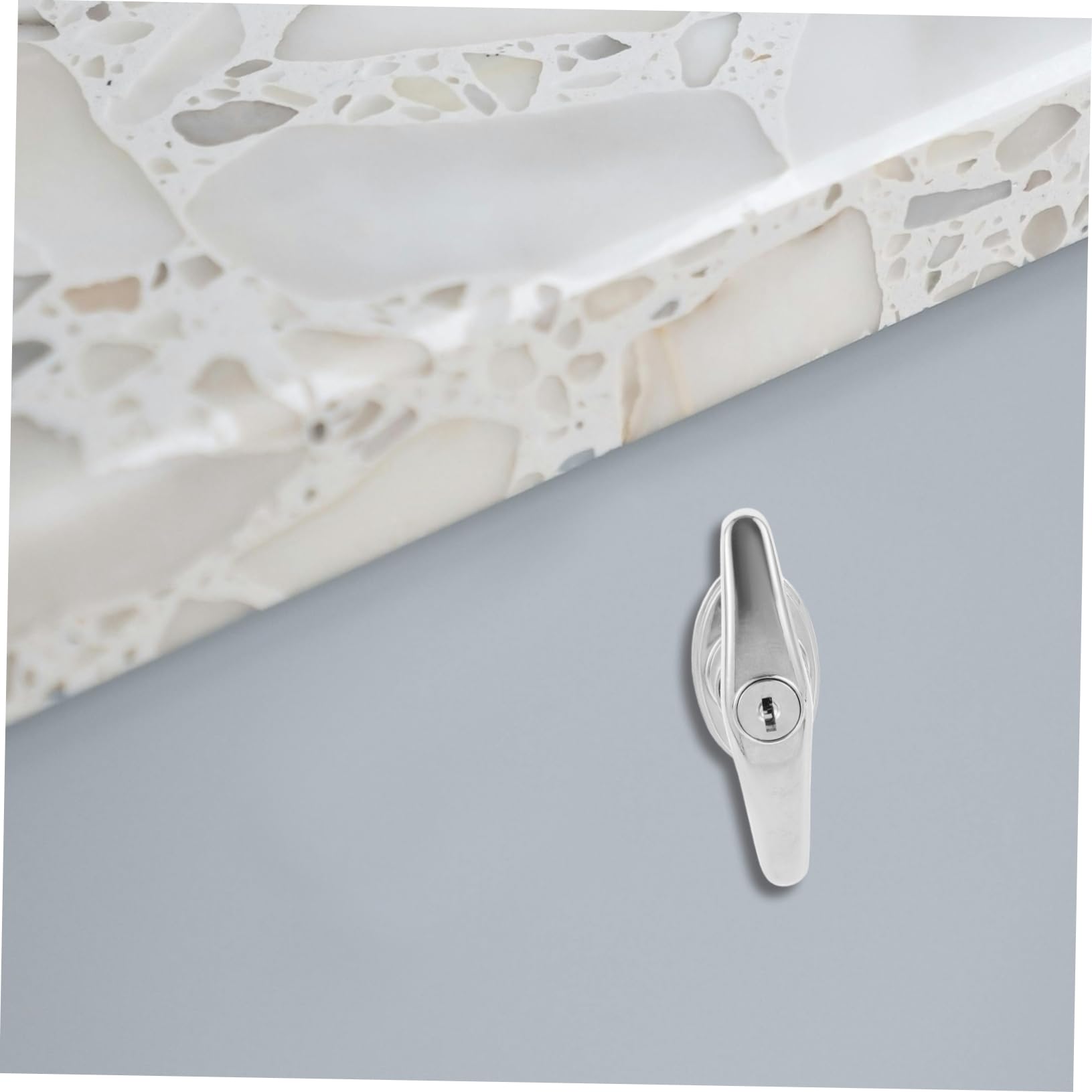 SHINEOFI 4 Set Serratura maniglia porta armadio elettrico armadio con chiave serratura cassettiera per cassetto per vetrina Lega di zinco Silver