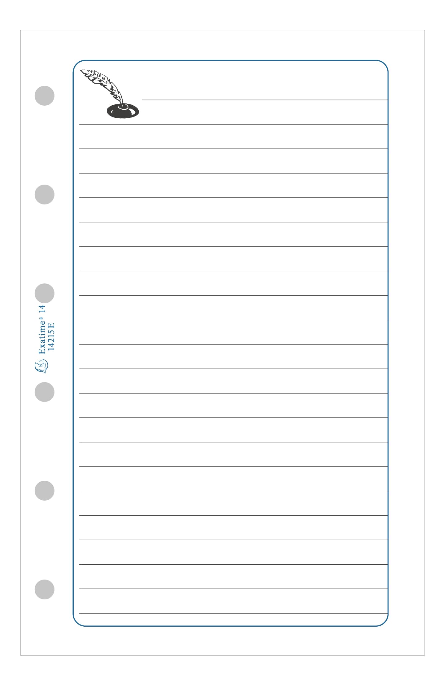 Exacompta 14215 Paper Refill for Exatime 14 Organiser Notes 32 White