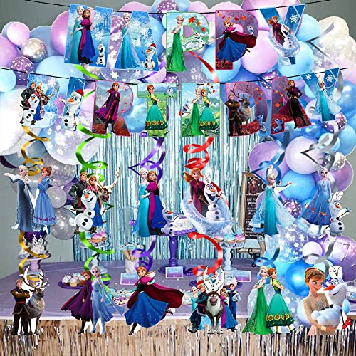 Frozen Party Decorations, Frozen Theme Happy Birthday Banner Hanging Swirl Party Supplies For Boys And Girls Children #TOP3