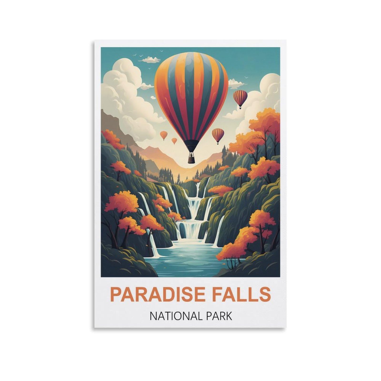 Metal Tin Sign,Paradise Falls National Parks,Vintage Bar Club Cave Home Kitchen Rustic Wall Art Decor Funny Sign 15x30cm